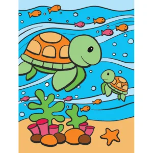 Prima mea pictura pe numere Royal Brush Junior Testoase de Mare 23x30 cm
