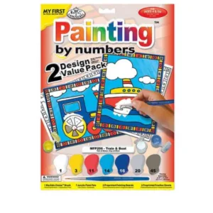 Primul meu set de pictura pe numere Royal Brush Junior Tren si Barca 2 picturi 23x30 cm