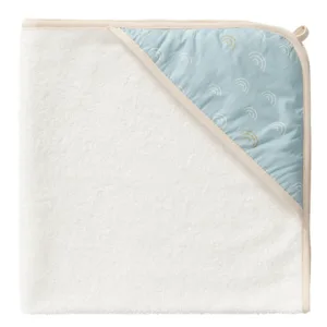 Prosop bebelusi din bumbac organic Rainbow blue 75x75 cm