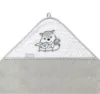 Prosop copii Baby Ono cu gluga fibra bambus 100x100 cm gri