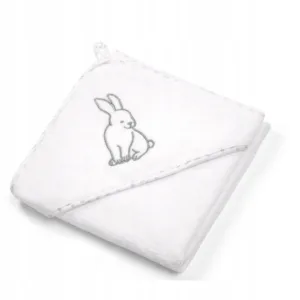 Prosop copii BabyOno cu gluga velur 100x100 cm Alb