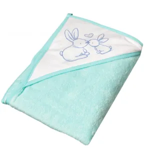 Prosop copii cu capison 100x100cm Little Bunnies green