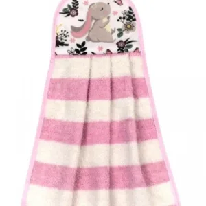 Prosop copii din bumbac pentru fata si maini 52x42 cm Pink Stripes