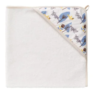 Prosop cu gluga 100 bumbac organic Fox blue 75x75 cm