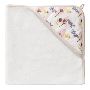 Prosop cu gluga 100 bumbac organic Fox pink 75x75 cm