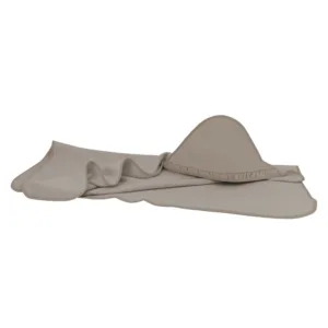 Prosop cu gluga MimiNu din bumbac cu volanas 100x100 cm Colectia Royal Mocha