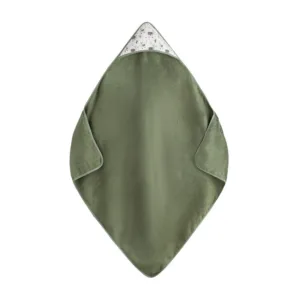 Prosop cu gluga PetiteMars Loulou hipoalergenic 100x100 cm Lame BejVerde