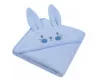 Prosop cu gluga brodata si cu urechi 80x80 cm Blue Rabbit