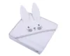 Prosop cu gluga brodata si cu urechi 80x80 cm White Rabbit