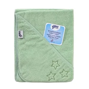 Prosop cu gluga bumbac organic Mint 90x90 cm XKKO