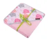 Prosop cu gluga din fibra de bambus 100x100 cm Pink Elefants