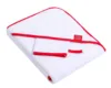 Prosop cu gluga si manusa din bumbac  80x80 cm White and Red