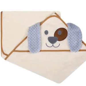 Prosop de baie cu gluga cu urechi din bumbac 80x80 cm Ecru Dog