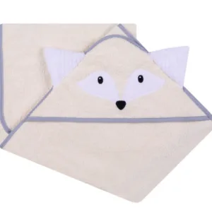 Prosop de baie cu gluga cu urechi din bumbac 80x80 cm Ecru Fox