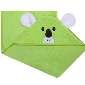 Prosop de baie cu gluga cu urechi din bumbac 80x80 cm Green Koala