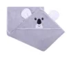 Prosop de baie cu gluga cu urechi din bumbac 80x80 cm Grey Koala