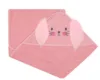 Prosop de baie cu gluga cu urechi din bumbac 80x80 cm Pink Rabbit
