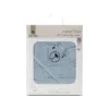 Prosop de baie cu gluga si broderie 90 x 90 cm din bumbac 0 luni+ Soft Blue