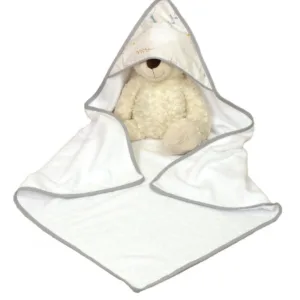 Prosop de baie pentru bebelusi din bumbac cu gluga Airy Beige 75 x 75 cm