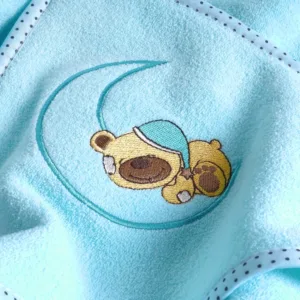 Prosop de bumbac cu gluga Sensillo Bear 100x100 cm turcoaz