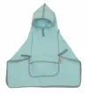 Prosop din bumbac muselina cu gluga si buzunar pentru bebelusi si copii Poncho mint 60x65 cm