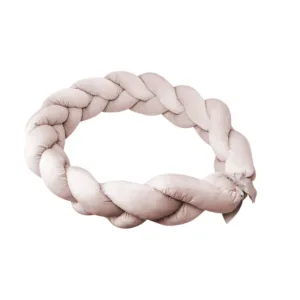 Protectie laterala MimiNu pentru patut tip bumper impletit 220x23 cm Beige Pink