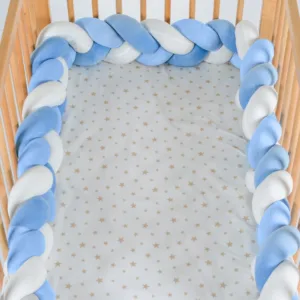 Protectie laterala bumper impletit Cangaroo Braidy BlueWhite