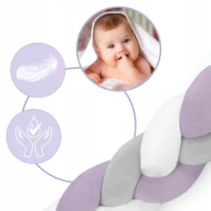 Protectie laterala impletita pentru patut cu umplutura antialergica Ricokids 3metri din plus MovGri