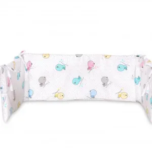 Protectie laterala pat 140 x 27 cm bumbac ranforce Chicken White