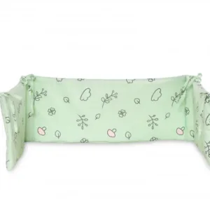 Protectie laterala pat 140 x 27 cm bumbac ranforce Lamb Green