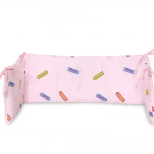 Protectie laterala pat 140 x 27 cm bumbac ranforce Traveling Pink