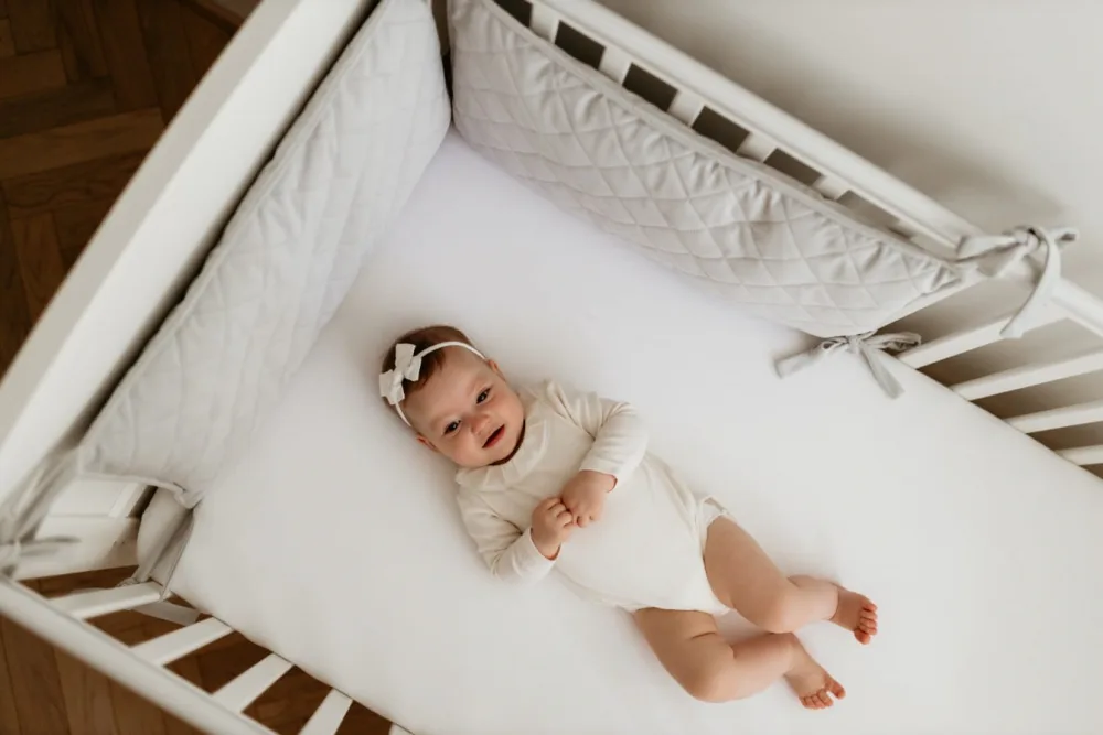 Protectie laterala pentru patut 60 cm catifea Gri