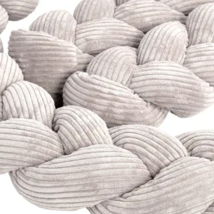 Protectie laterala pentru patut MeowBaby bumper impletit Aesthetic ecru 200 cm