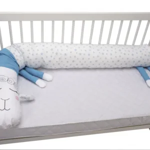 Protectie laterala pentru patut Somnart Oita albastra 25 x 180 cm