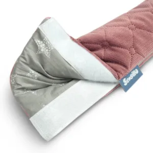 Protectie pufoasa din velur pentru margine patut cu prindere velcro 116 cm Sensillo Pink