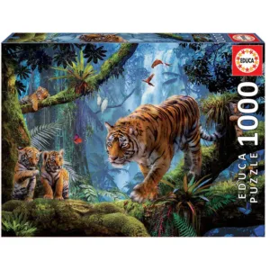 Puzzle 1000 piese Educa Tigrii In Padure