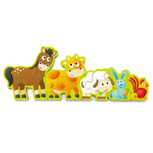 Puzzle din lemn Hape Numere si Animale de la Ferma