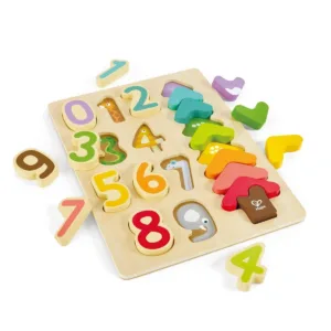 Puzzle din lemn culori si numere Hape