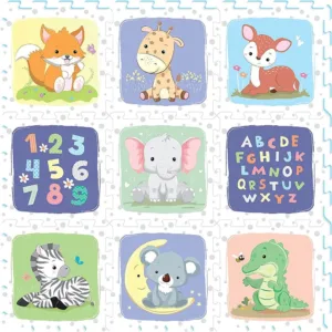 Puzzle din spuma pentru podea SunTa Toys Safari 9 piese