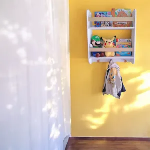 Raft 2in1 organizator jucariicartiaccesorii si cuier pentru copii Ginger Home Wall Storage Alb