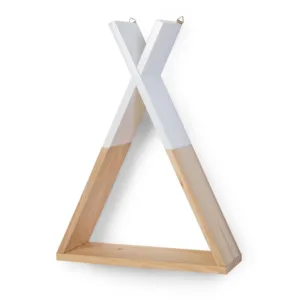 Raft de perete Tipi Childhome lemn naturalalb