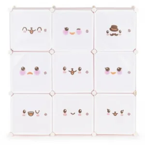 Raft modular Ecotoys cu 9 compartimente pentru camera copilului 09C