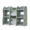 Raft organizator jucarii pentru copii Nichiduta Tree Green cu 4 cutii si 6 rafturi