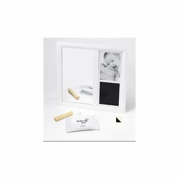 Rama cu amprenta si oglinda Baby Art white black