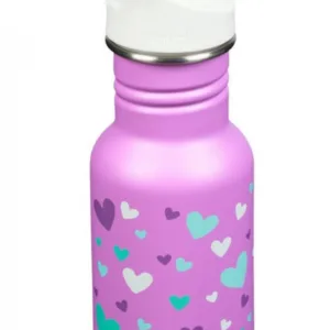 Recipient din otel inoxidabil 355 ml cu capac sport Klean Kanteen Kid Classic Narrow Orchid Hearts
