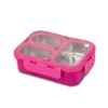 Recipient dreptunghiular pentru alimente Bento din otel inoxidabil We Care Magenta 800 ml