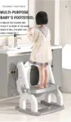 Reductor WC copii cu scarita 2 in 1 Little Mom Grey Teddy