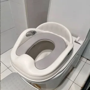 Reductor WC pentru copii Little Mom Silver cu dula fixare