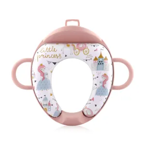 Reductor moale pentru toaleta cu manere si spatar Pink Princess
