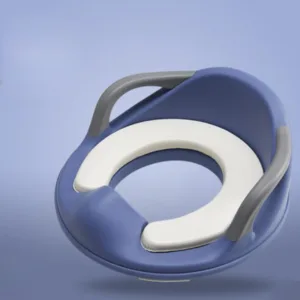 Reductor pentru toaleta Little Mom Safe Seat Blue cu manere
